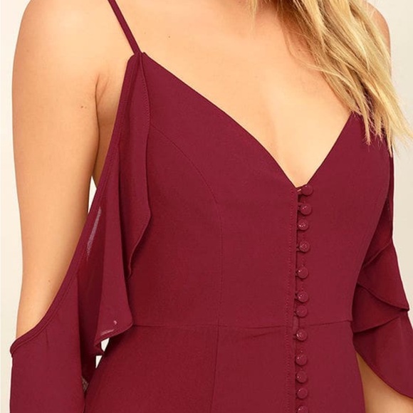 Lulu’s You Found Me Wine Red Maxi Dress, Size S - Picture 2 of 10